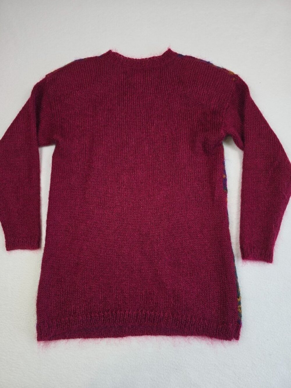 Vintage Michelle Stuart Mohair Wool Blend Tunic Sweater Bold Abstract Design - Picture 3 of 4